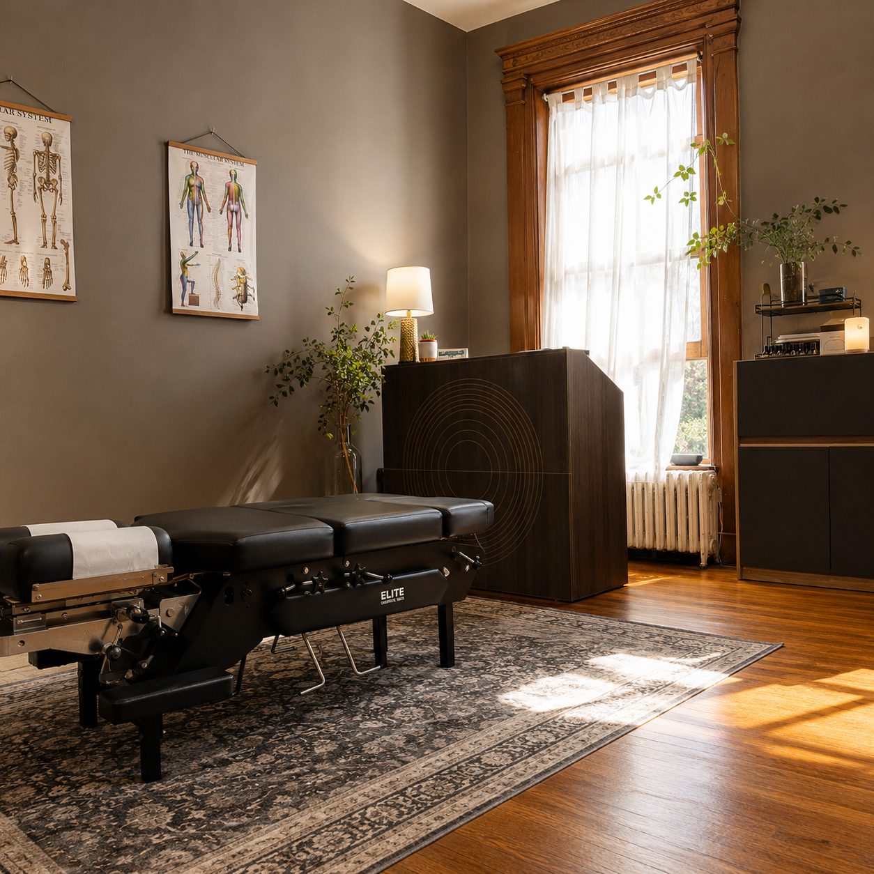 Quiet care room used for acupuncture at Sandy Hill Wellness in Ottawa